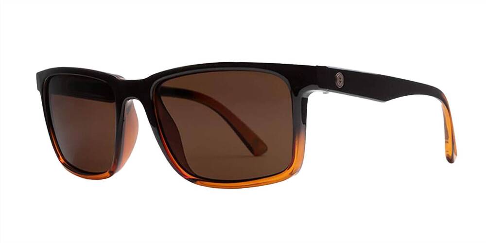 NEW ELECTRIC LABEL men's satellite polarized sunglasses in black amber/ bronze p